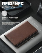 VULKIT Billetera para pasaporte, con bloqueo RFID, cartera de viaje para hombres y mujeres, Espresso, Talla única, Cartera de viaje