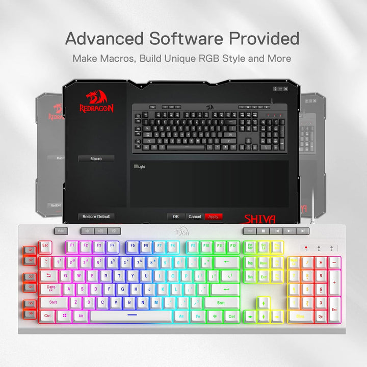 Redragon K512 Shiva Teclado de membrana retroiluminada RGB para jue...