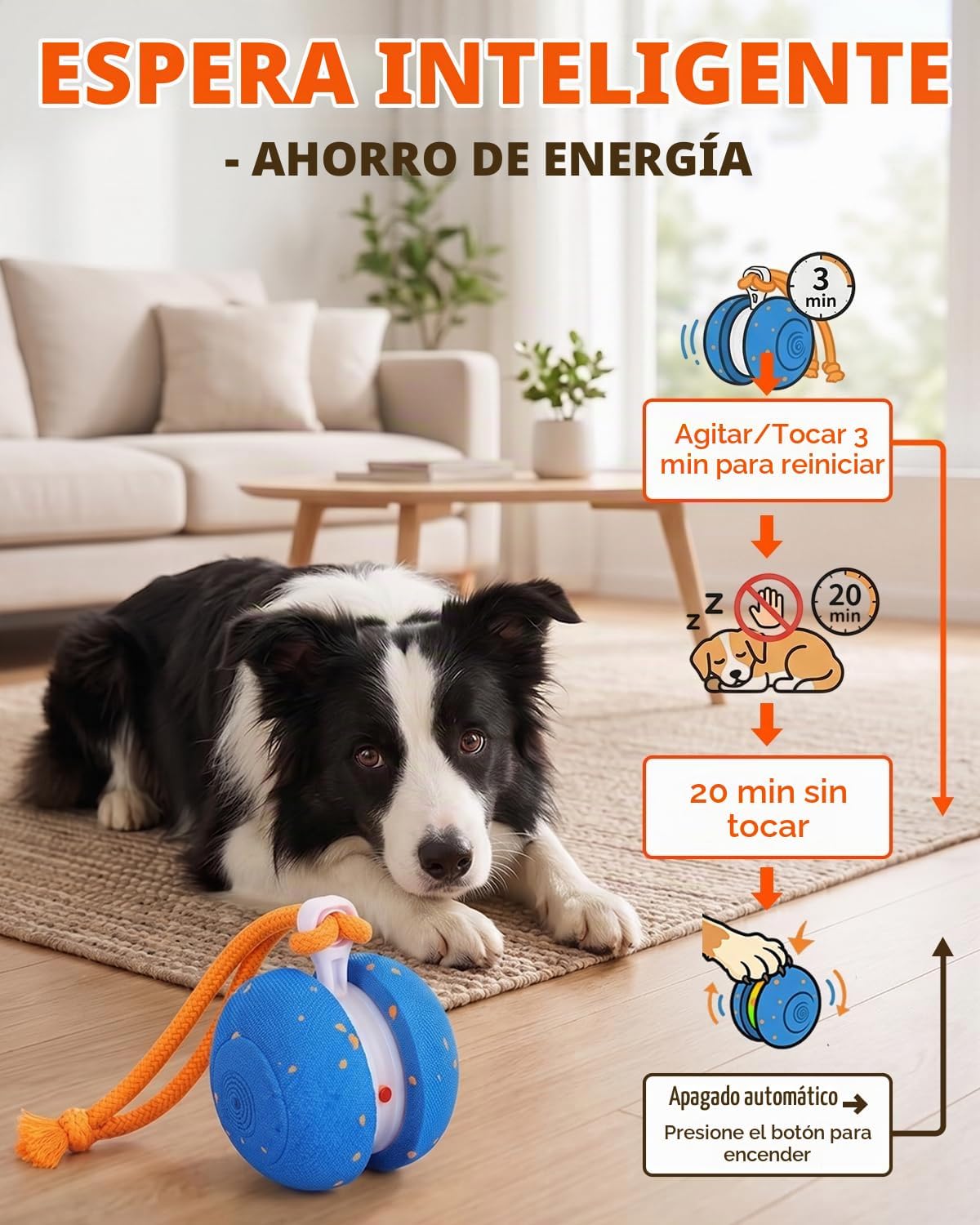 Juguetes interactivos para perros, bola automática de movimiento