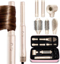 ELLA BELLA® Estilizador profesional de aire caliente 6 en 1 • Potente juego de secador de pelo y alisador • Estilo sin daños por calor • Secado rápido rizador voluminizador alisado • Incluye funda