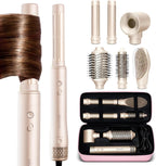 ELLA BELLA® Estilizador profesional de aire caliente 6 en 1 • Potente juego de secador de pelo y alisador • Estilo sin daños por calor • Secado rápido rizador voluminizador alisado • Incluye funda
