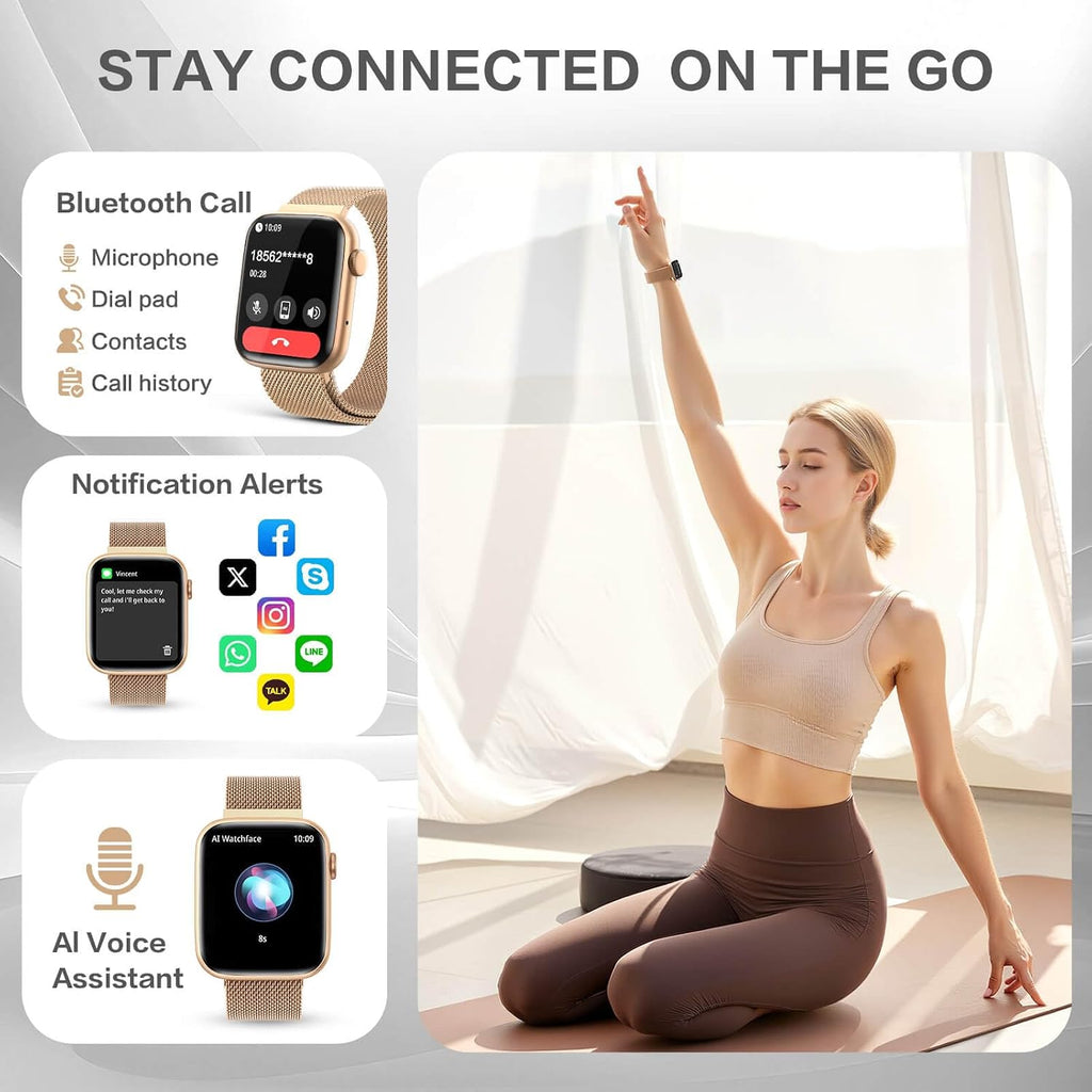 Smartwatch para Mujer 1.9" AMOLED AOD, DA GPT, Cara de reloj IA