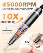 Taladro de uñas profesional 45000RPM, lima de uñas eléctrica