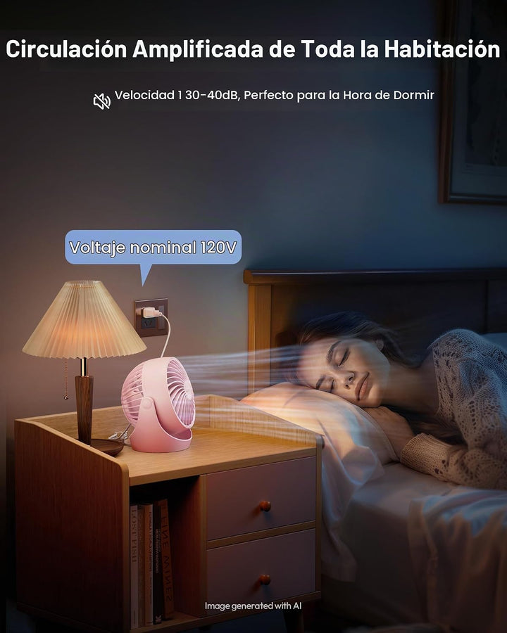 Gaiatop Ventilador de escritorio, ventilador eléctrico portátil de...