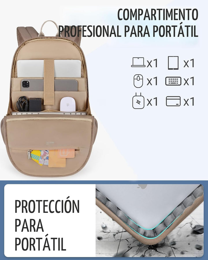 LIGHT FLIGHT - Mochila para laptop para mujeres, mochila de viaje p...