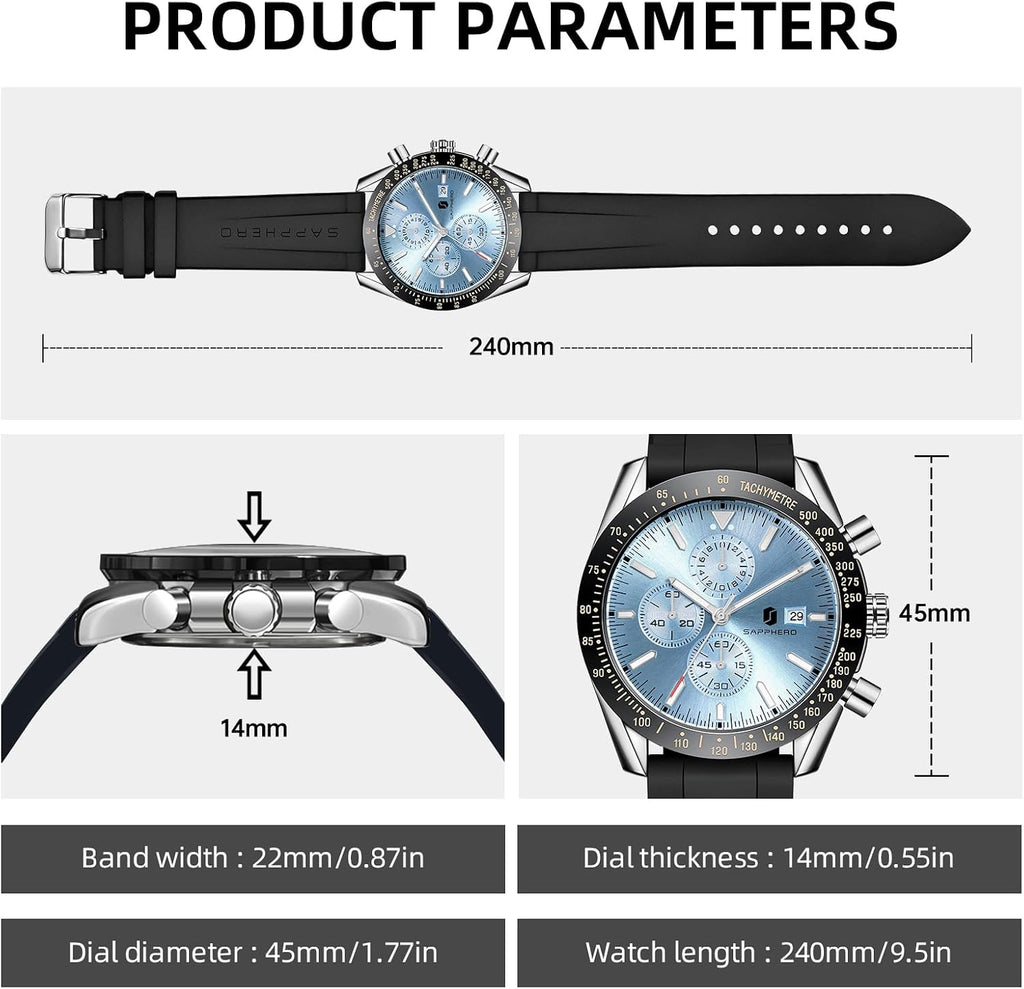 BENYAR Relojes para hombre, reloj de pulsera analógico con movimiento de cuarzo, correa de cuero/acero inoxidable/silicona, reloj de vestir casual para deportes de negocios, resistente al agua