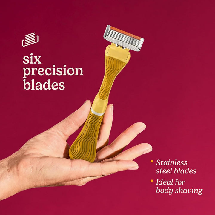 Dollar Shave Club Para mujeres | 1 mango de agarre ondulado amarill...