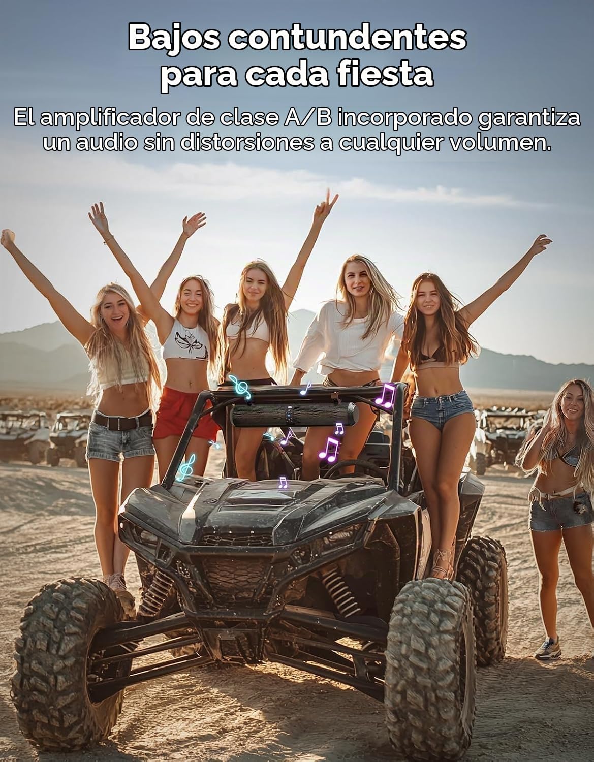 KEMIMOTO - Barra de sonido UTV ATV de 28 pulgadas con 6 altavoces y 4