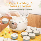 Joydeem Rice Cooker de Cerámica, 6 tazas de arroz crudo Cocinadores con Olla Interior de Cerámica Pura, Saludable y Libre de PFOA, 3L/3.2 qt, DFB-C300