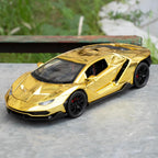 TGRCM-CZ 1/24 Lamborghini 770 Model Car, coche de juguete con sonido y luz con función de retroceso, modelo de aleación coleccionable, regalo para niños dorado