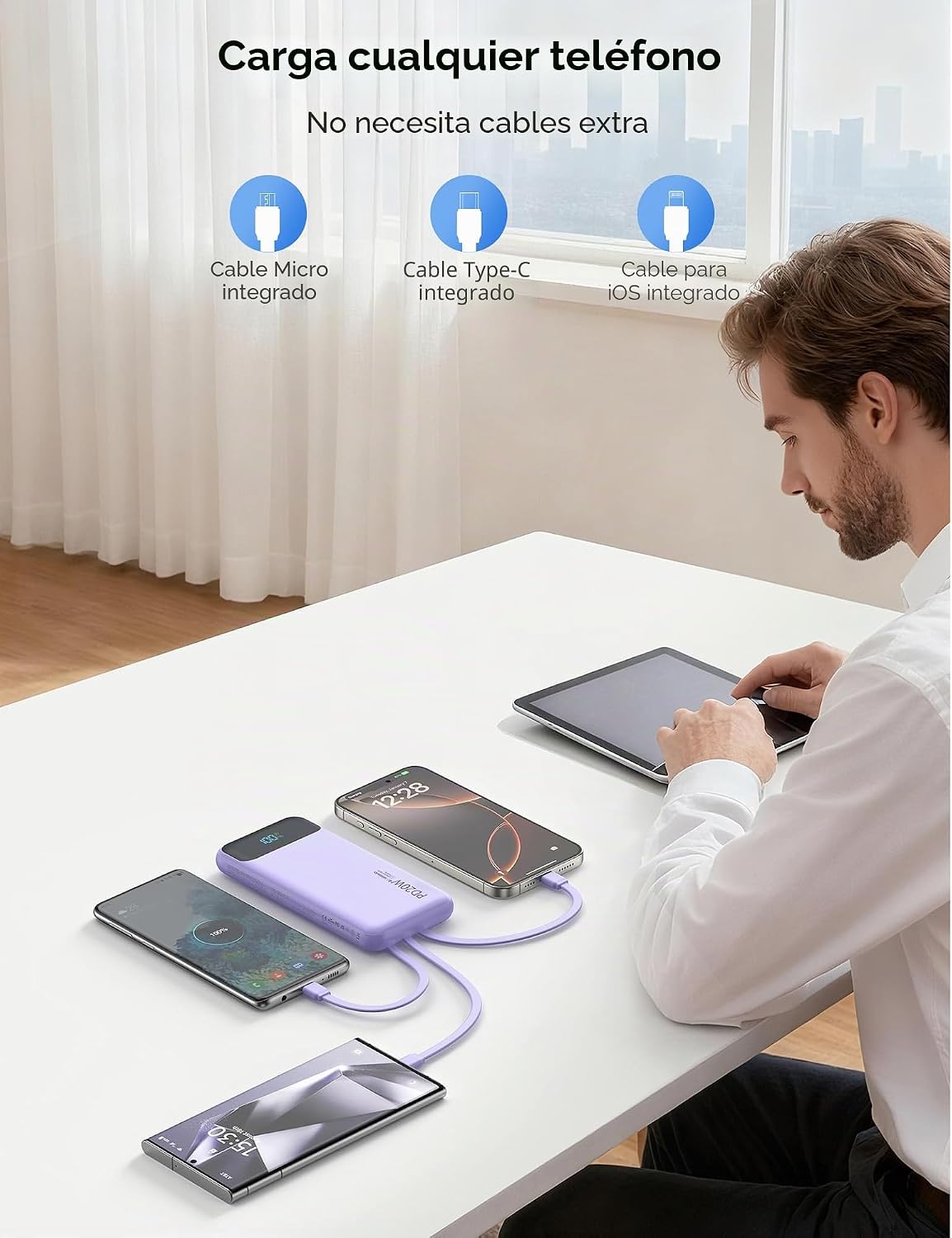 Cargador portátil, cargador de batería de carga rápida de 10000 mAh...