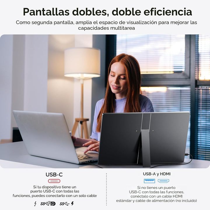 MNN 17.3" QHD 165Hz USB-C HDMI Monitor para juegos | 17.3"...