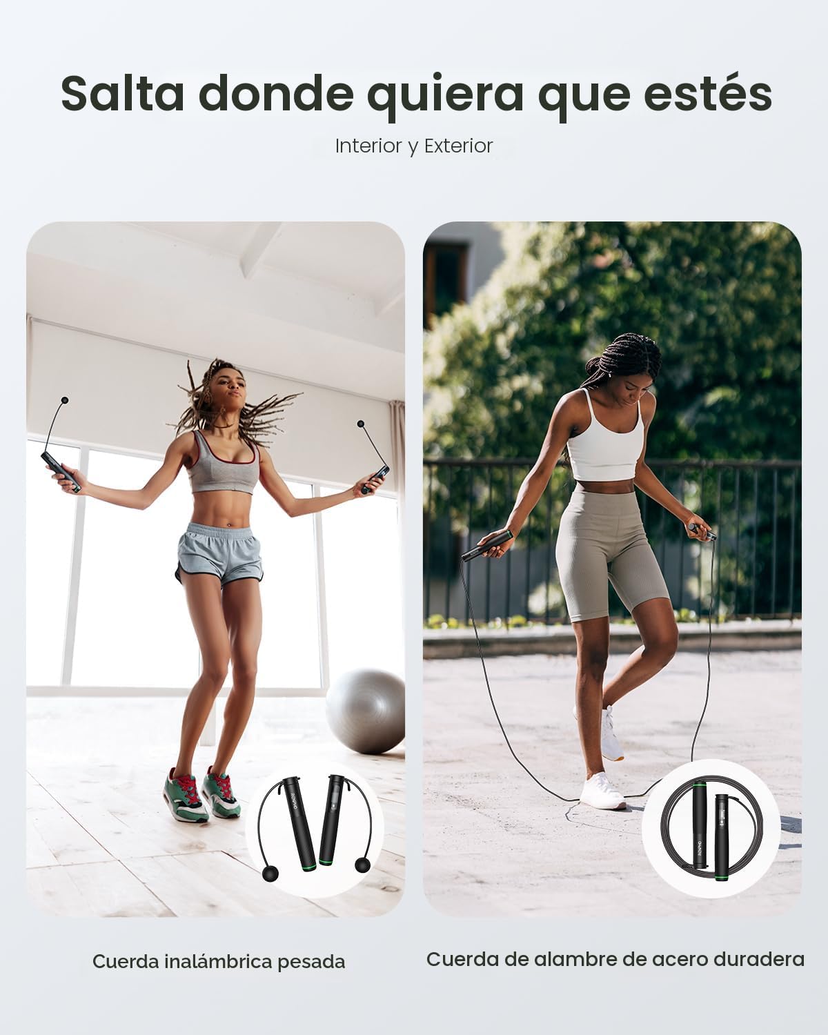 RENPHO Smart Jump Rope Inalámbrico con Contador, Seguimiento de Datos en la App