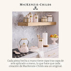 MACKENZIE-CHILDS Soporte para cucharas esmaltado, cuadros rosados y blancos