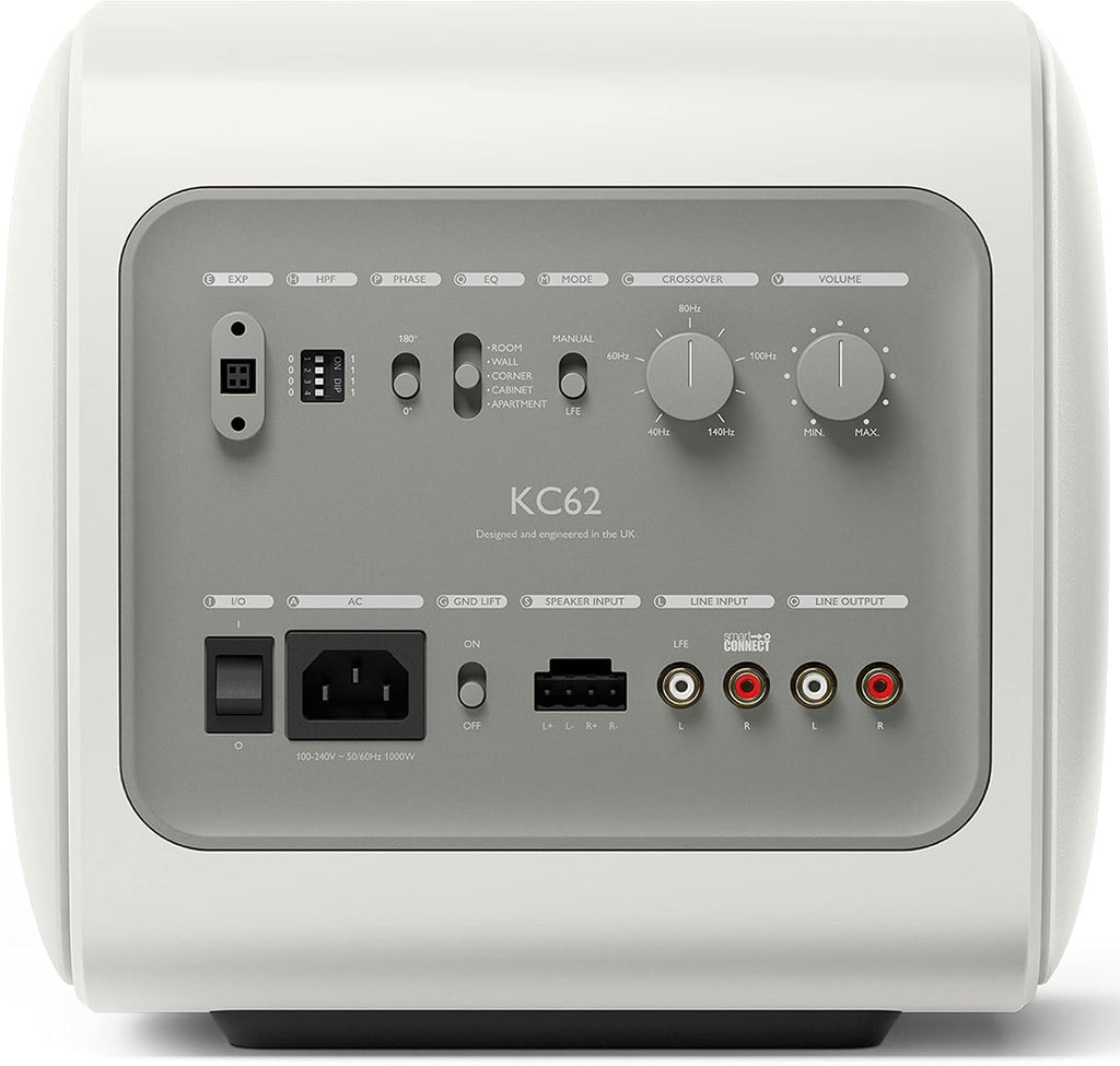 KEF KC62 Subwoofer compacto de núcleo único, color blanco