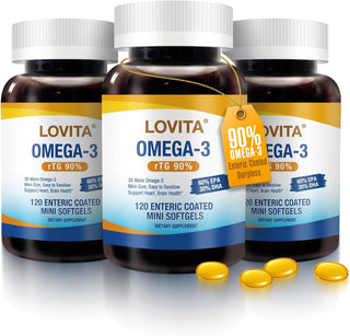 LOVITA Suplemento de aceite de pescado Omega-3 de 2000 mg para homb...