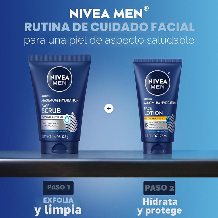 NIVEA MEN Exfoliante facial de limpieza profunda de hidratación máx...