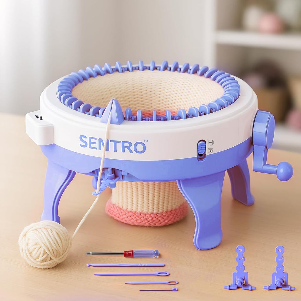SENTRO máquina de tejer 48 agujas con contador de filas para principiantes (zafiro)
