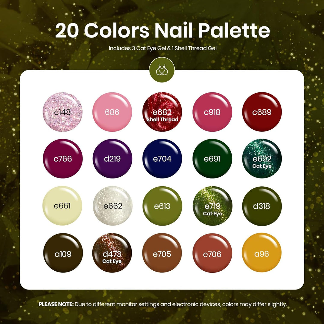 Beetles - Juego de esmaltes de uñas de gel de ojo de gato, 20 color...