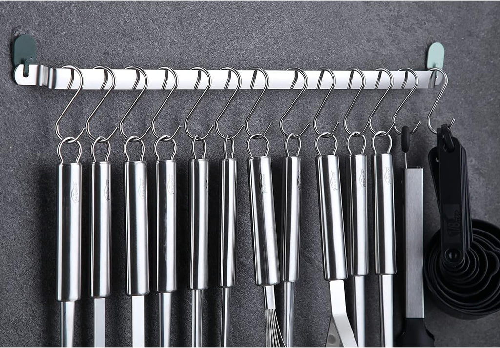 Berglander Juego de utensilios de cocina de 38 piezas, juego de utensilios de cocina de acero inoxidable, utensilios de cocina, juego de herramientas de cocina con soporte para utensilios y ganchos