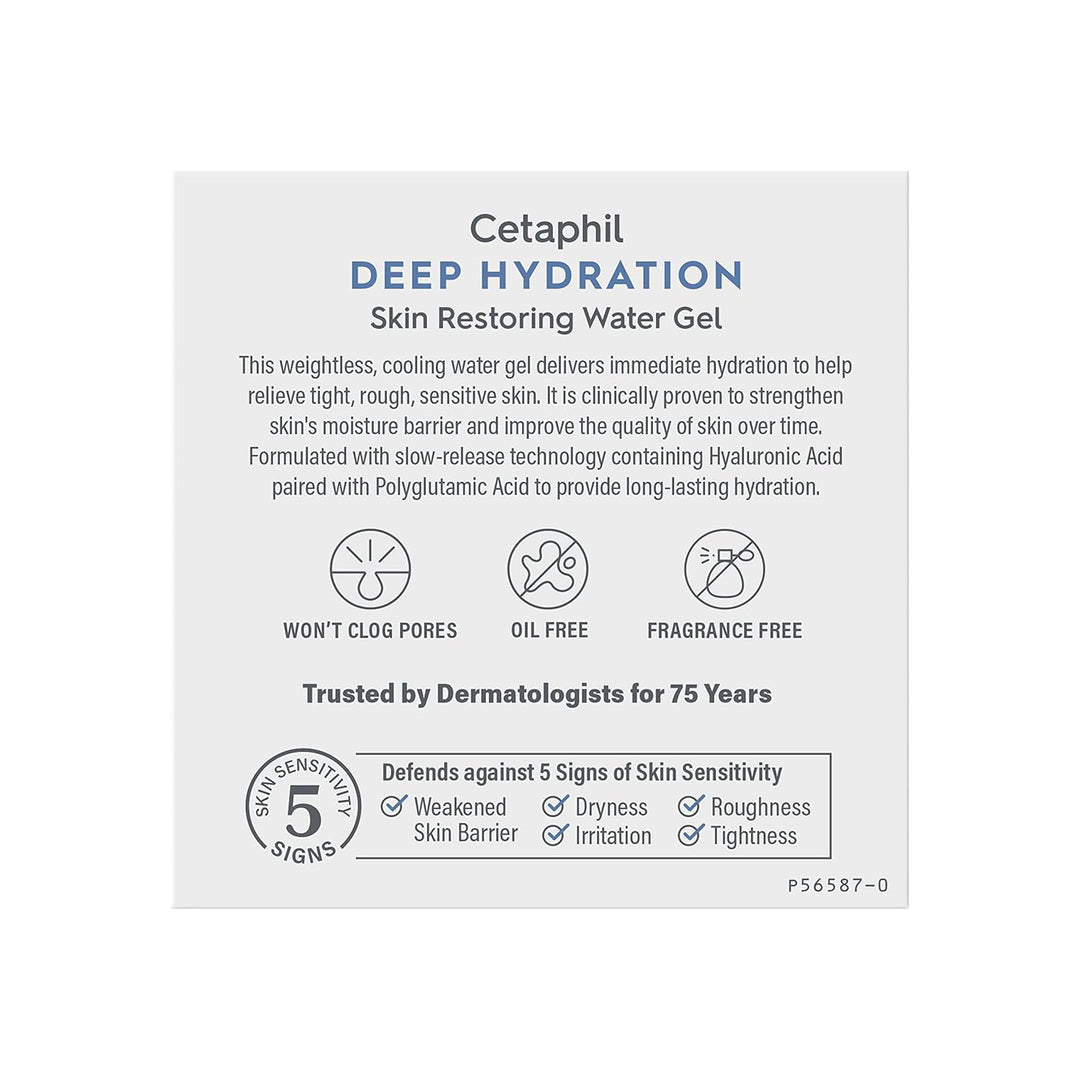 Cetaphil Gel de agua restaurador de piel de hidratación profunda co...
