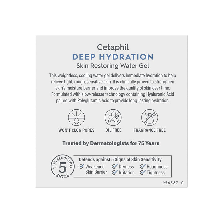 Cetaphil Gel de agua restaurador de piel de hidratación profunda co...