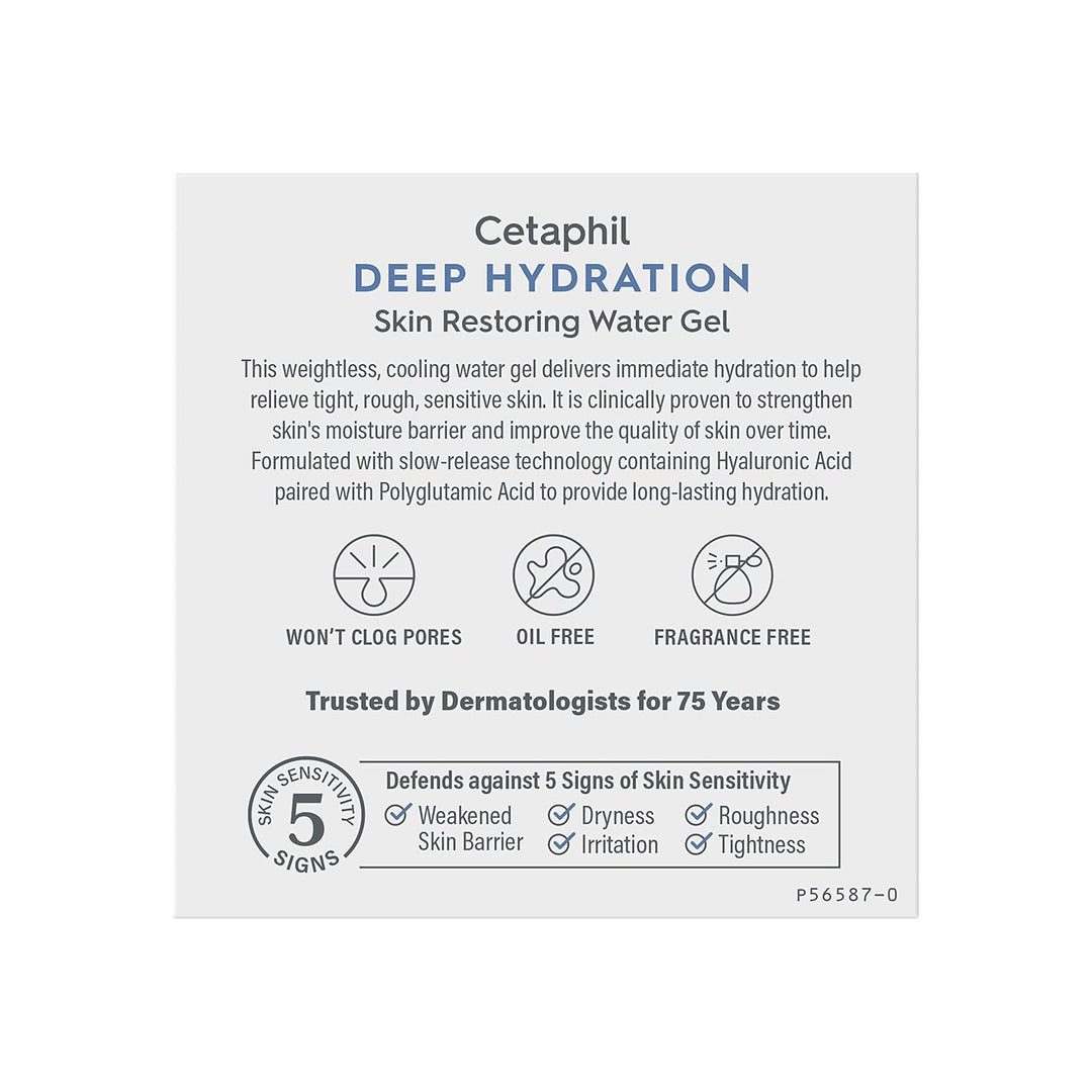 Cetaphil Gel de agua restaurador de piel de hidratación profunda co...