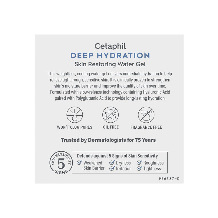 Cetaphil Gel de agua restaurador de piel de hidratación profunda co...