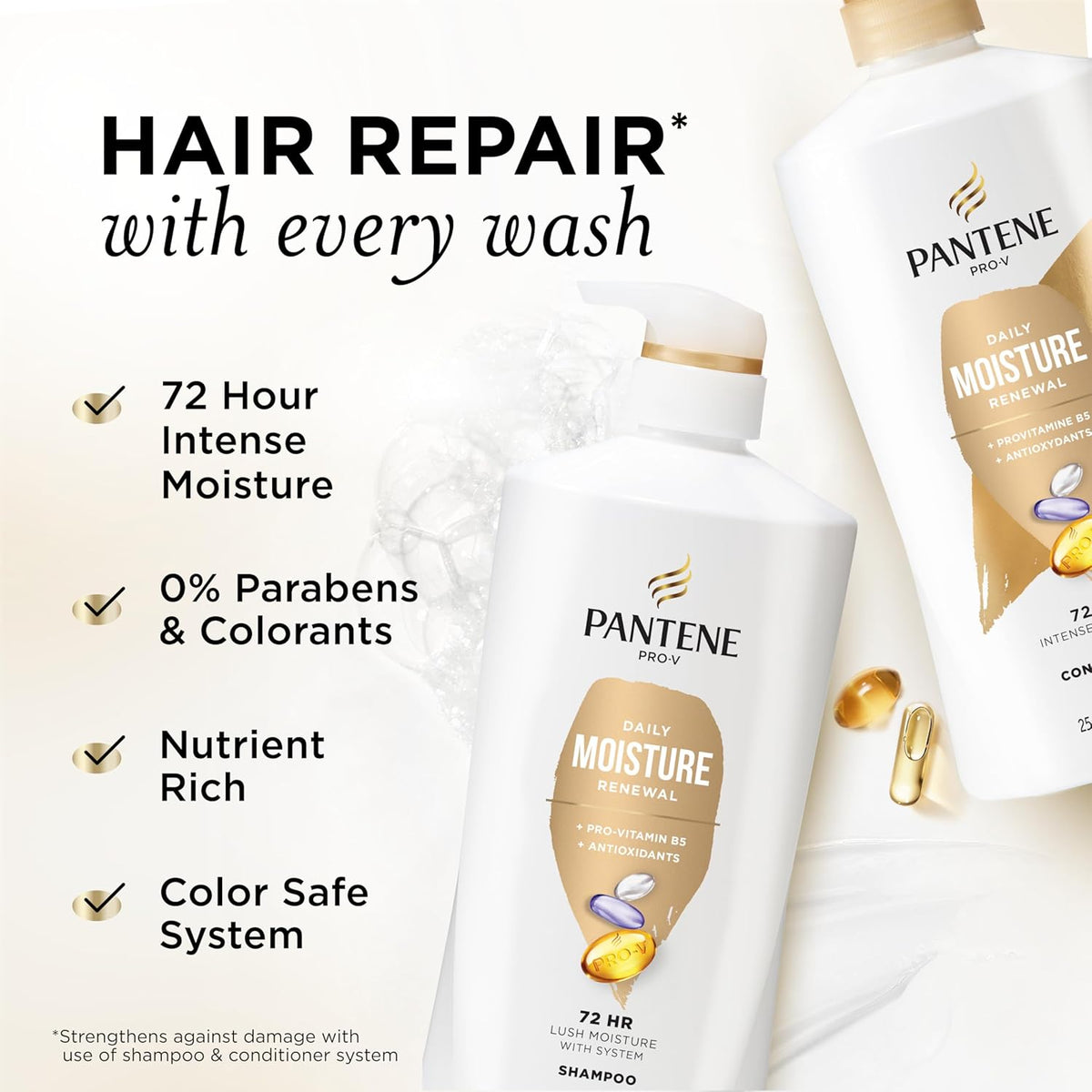 Pantene Juego de champú y acondicionador, renovación diaria de la h...
