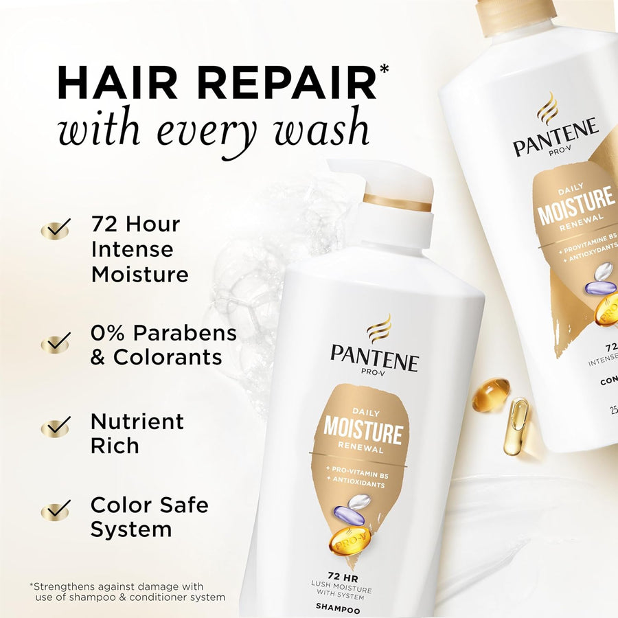 Pantene Juego de champú y acondicionador, renovación diaria de la h...