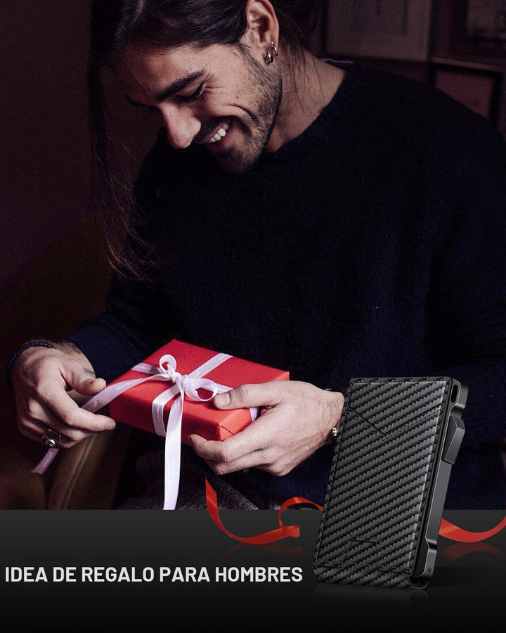 Cartera para hombres RFID con 2 ventanas de identificación y clip p...