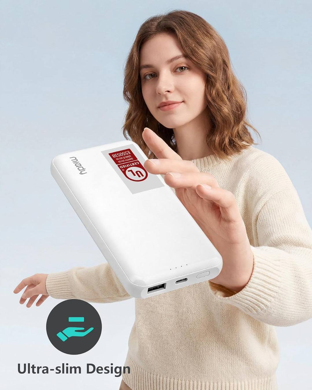 Miady [Listado UL] Paquete de 2 cargadores portátiles, 10000 mAh Sl...