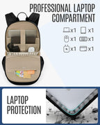 LIGHT FLIGHT Mochila de viaje para laptop de 17.3 pulgadas, mochila, Negro, 2-15.6 pulgadas