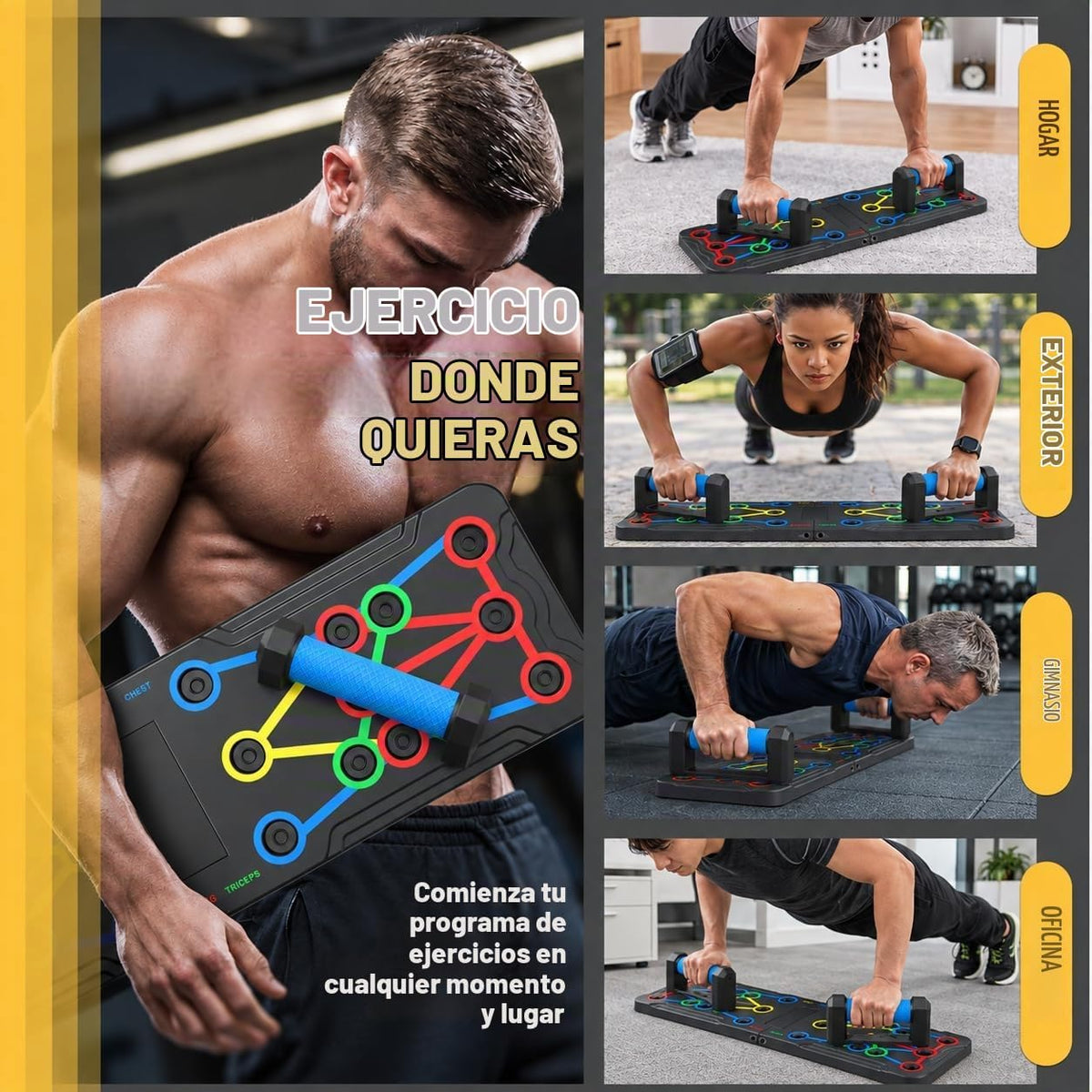 Tabla de Flexiones, Tabla de Flexiones Plegable para Hombre, Barra de Flexiones Portátil 30 en 1