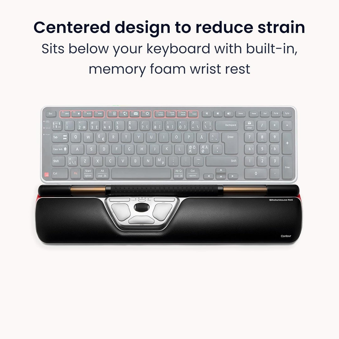 Contour RollerMouse - Mouse ergonómico rojo para hombro, antebrazo...