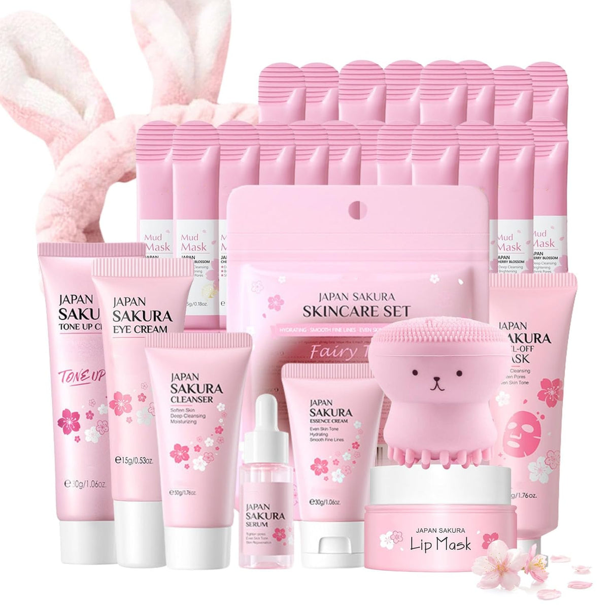 Set de cuidado de piel Sakura de Japón para adolescentes, 8PCS, Aroma Sakura
