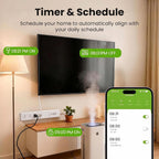 Regleta de alimentación WiFi inteligente, protector de sobretensiones con múltiples salidas de CA, control remoto WiFi, toma inteligente compatible con Alexa Google Home, función de temporizador