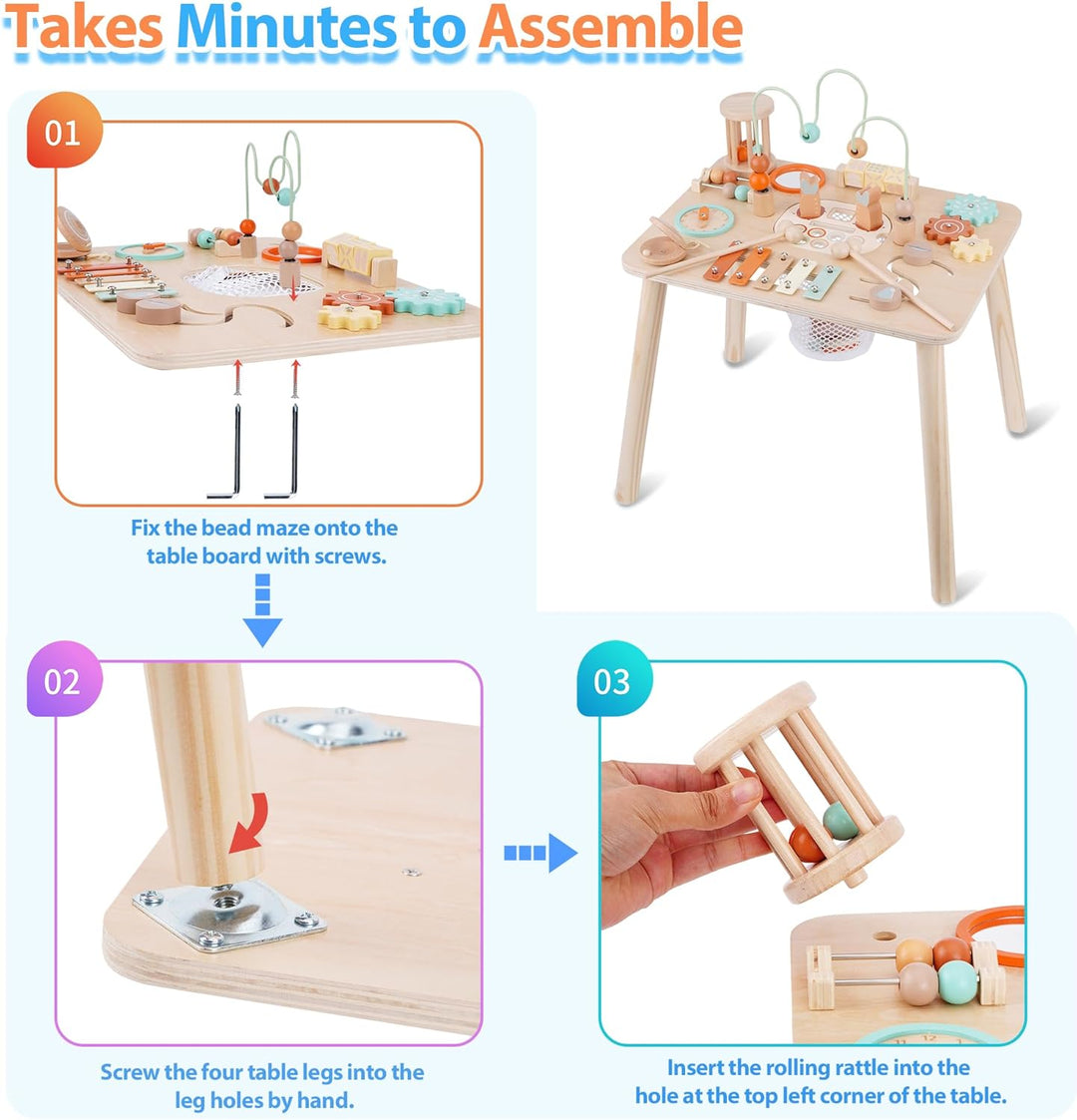 ATOYUS Mesa de actividades juguetes Montessori para niños