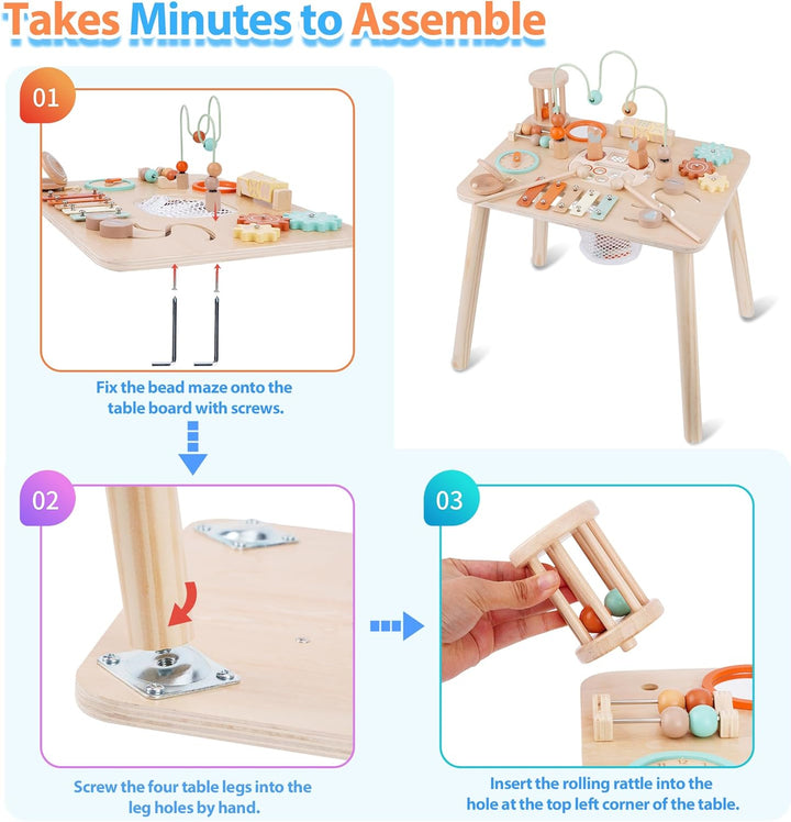 ATOYUS Mesa de actividades juguetes Montessori para niños