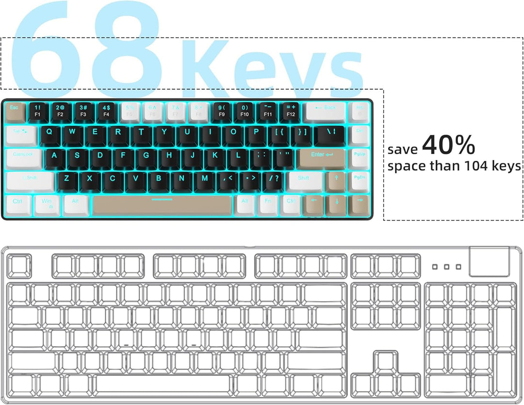 MageGee Teclado mecánico portátil 60% para juegos, MK-Box con retro...