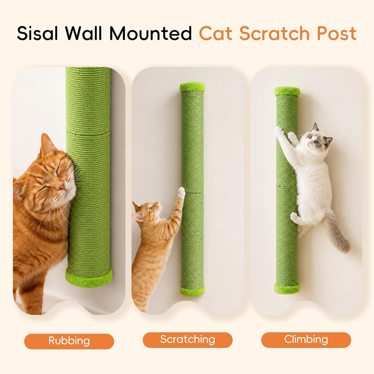 Rascador de pared para gatos de 60 pulgadas para arañar y escalar