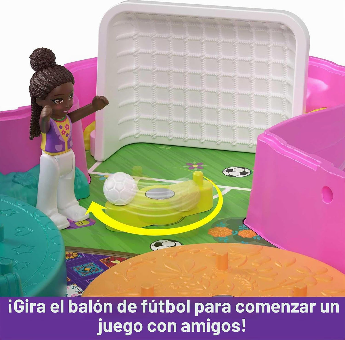 Polly Pocket Juego compacto, fiesta de piñata con 2 micro muñecas y accesorios, juguetes de viaje con revelaciones sorpresa