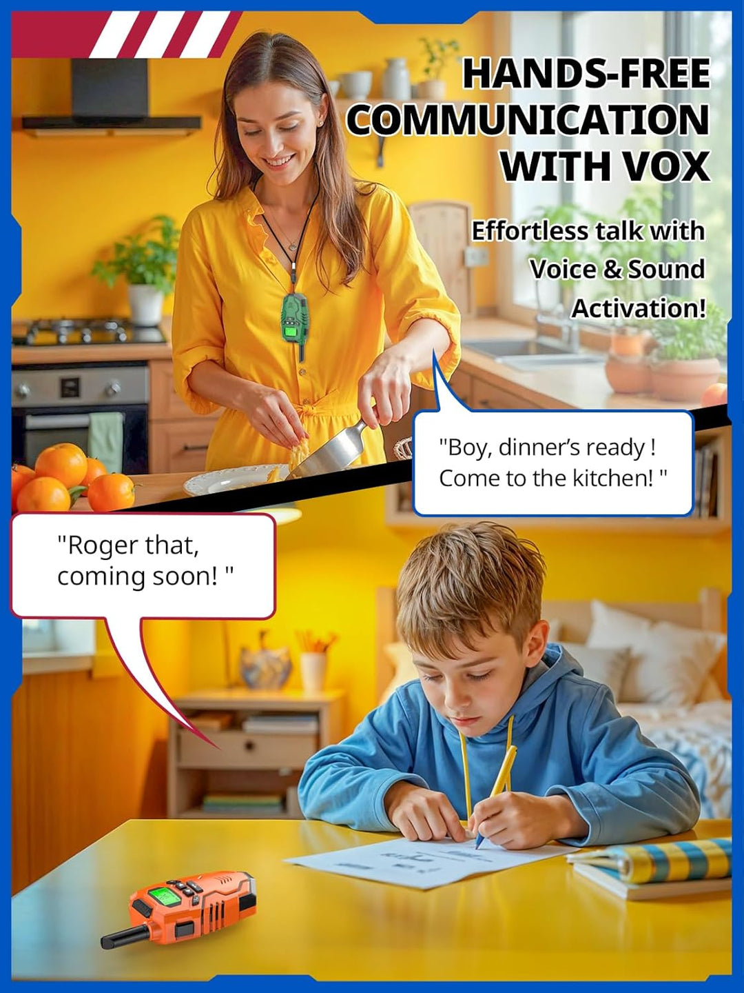 Walkie Talkies para niños recargables, juguetes de largo alcance, r...