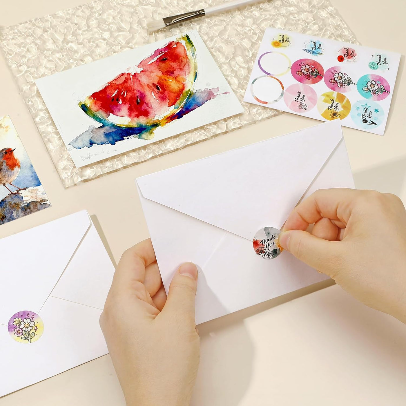 36 juegos de tarjetas de acuarela en blanco con sobres 4 x