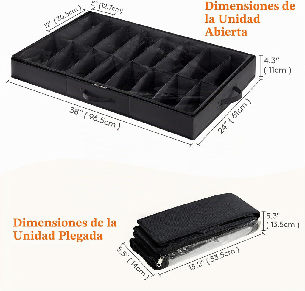 Lifewit Organizador de Almacenamiento para Zapatos Bajo la Cama, Pack de 4 (16 Celdas para Zapatos)