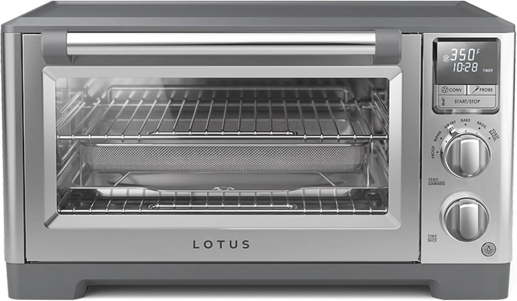 Lotus Horno de convección y freidora, Freidora de aire y horno tostador, Horno de convección de encimera, The Perfectionist, 1800 vatios, acero inoxidable, serie profesional, LTSCO500