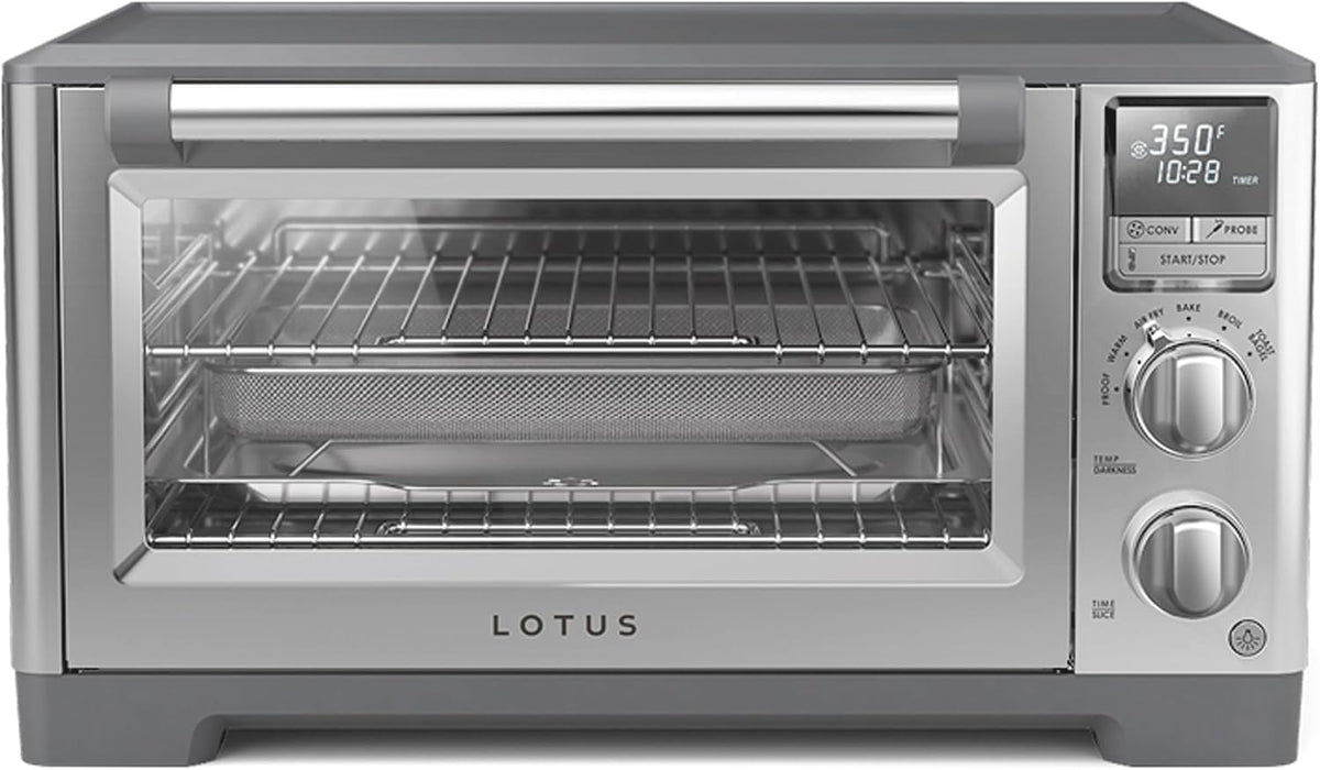 Lotus Horno de convección y freidora, Freidora de aire y horno tostador, Horno de convección de encimera, The Perfectionist, 1800 vatios, acero inoxidable, serie profesional, LTSCO500