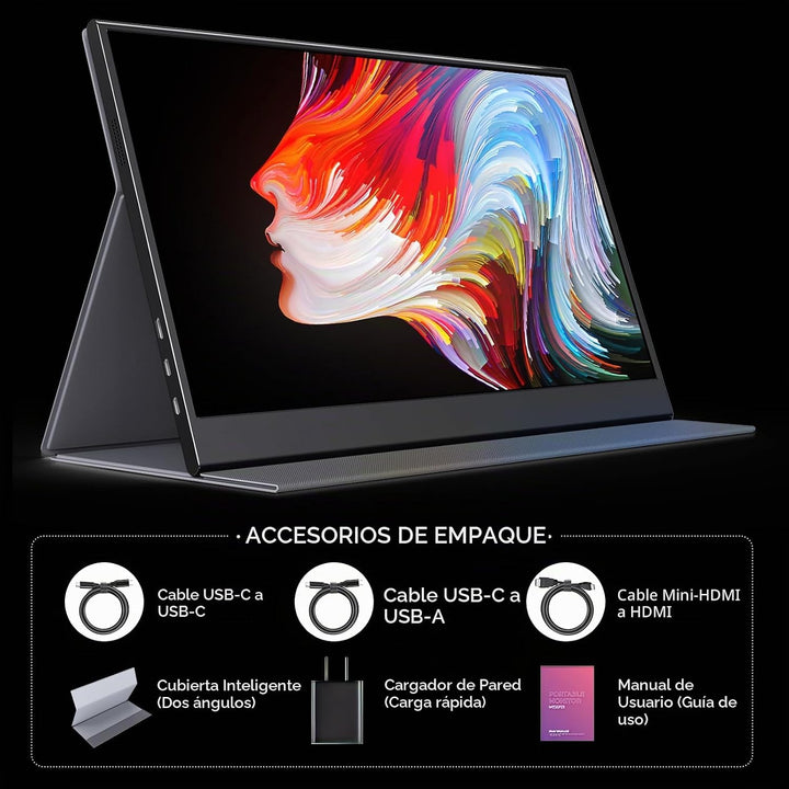 Anyuse Monitor portátil 4K de 15.6 pulgadas 3840 x 2160 UHD USB-C H...