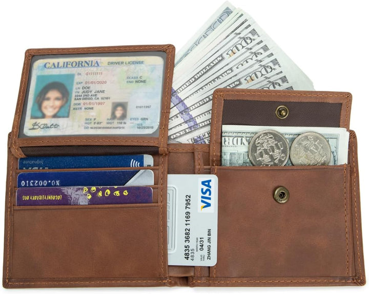 ITSCOSY Billetera para hombre con bloqueo RFID, suave, de piel auté...