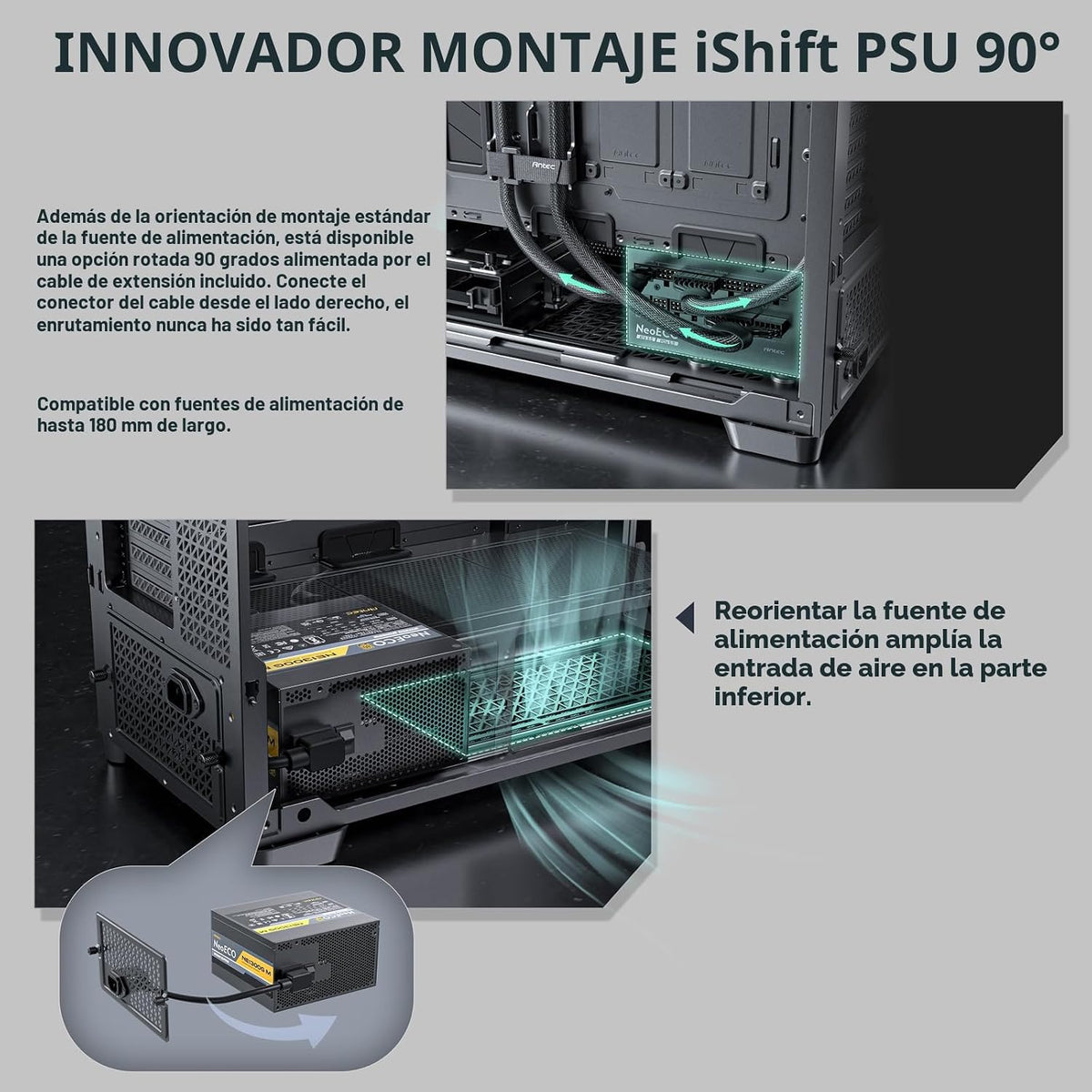 Antec Flux Pro, 6 ventiladores PWM incluidos, panel frontal de alto...